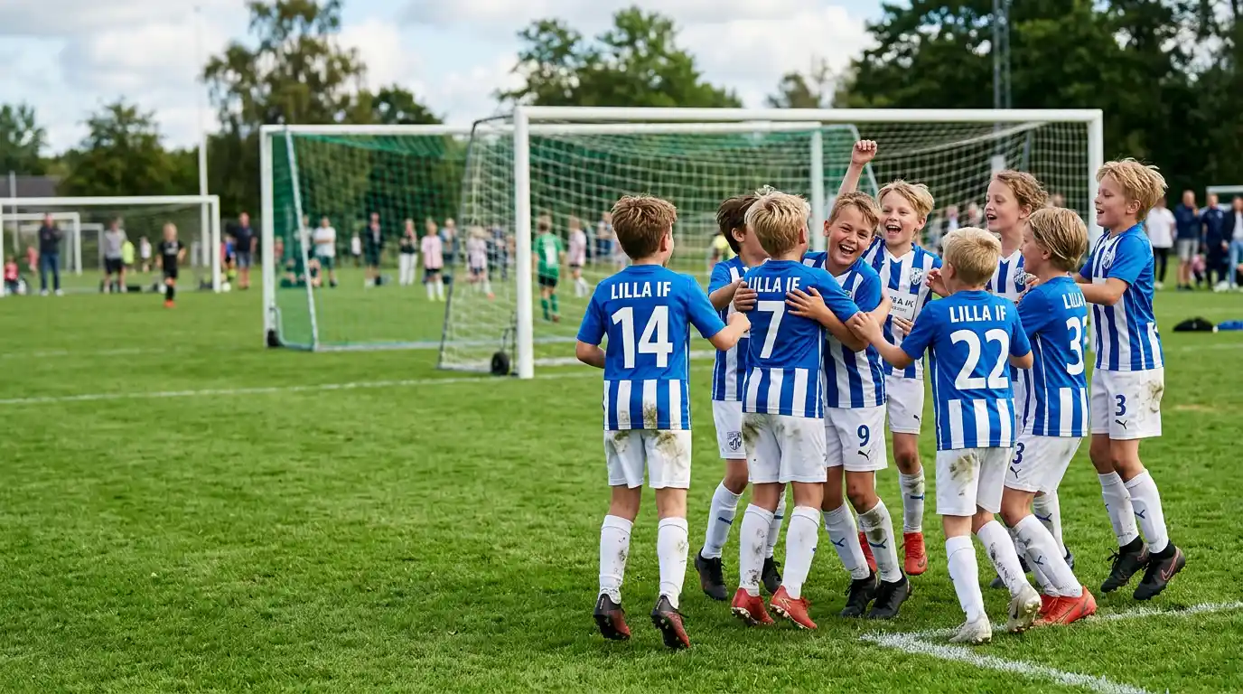 Fotbollslag firar
