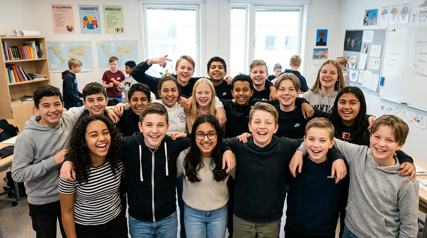 Skolklass i klassrum